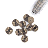 Knap 20 mm - Meleret Sten-look Brun/Beige