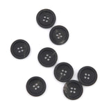 Knap 18 mm - Horn - Mat sort