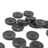 Knap 18 mm - Horn - Mat sort