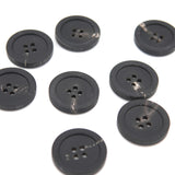 Knap 23 mm - Horn - Mat sort