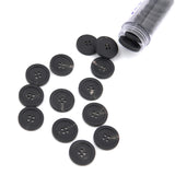 Knap 23 mm - Horn - Mat sort