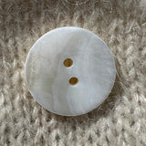 Knap 20 mm - Ægte Perlemor - Mild Hvid